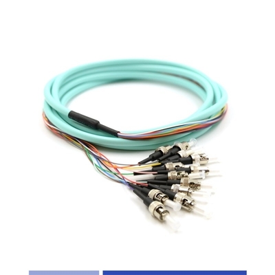 購入 12 スレッド ファイバー オプティック ピグテール ST UPC OM3 マルチモード ファイバー ピグテール 50/125 LSZH 3m オンライン製造