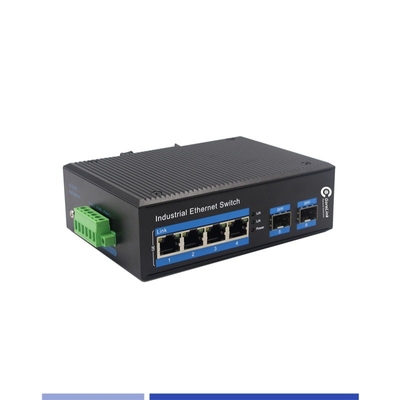 購入 産業用ファイバーメディア変換器 10/100/1000M 2 SFP 4 RJ45 ポート シングルモード SMF デュプレックス 1310nm 20KM オンライン製造