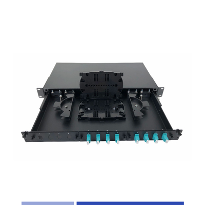 購入 24 ポート ファイバー オプティック パッチ パネル デュプレックス 19 インチ OM3 LC UPC ラック 搭載 パッチ パネル オンライン製造