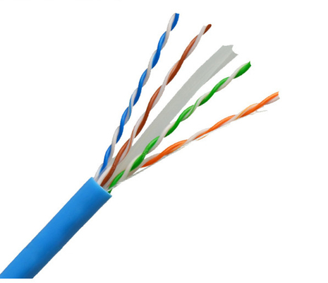 購入 Cat6 23AWG イーサネットケーブル UTP 固体銅 4ペア PVCブルー 305Mtr オンライン製造