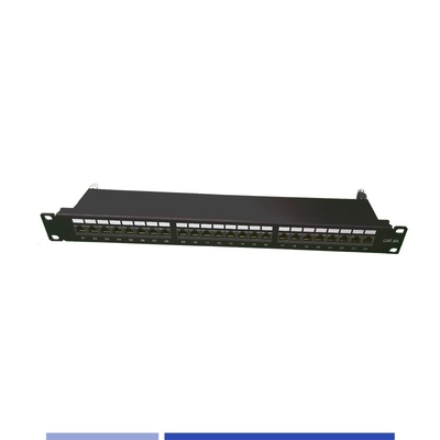 Cat6A パッチパネル 24 ポート シールド 1U ラックマウント ケーブルシステム