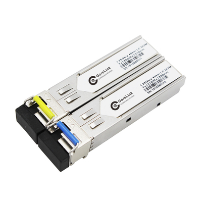 ギガビット BIDI オプティカルトランシーバー 20km デュアルファイバーシングルモード SFP モジュール TX1310nm RX1550nm LC