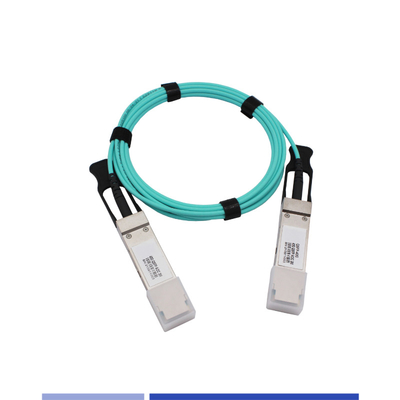 40Gアクティブ光学ケーブル (AOC) QSFP+ OM3アクティブケーブル 1m LSZH Aqua