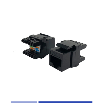 Cat6A イーサネットキーストーンカップラー 180度 黒 ゴールリンク 軽量